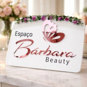 Logotipo Acrílico Espelhado Duas Cores, prévia do que é permitido Denise Lage Designer