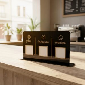 Placa Qrcode Pix 25x20 com opções de final Google, wifi ou whatsapp Denise Lage Designer