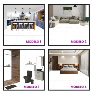Modelos do Kit com 4 Placas 3d Seletoras Pisos e Revestimentos perfeitas para o cliente visualizar antes de fechar pedido. Aqui na Denise Lage Designer você encontra.
