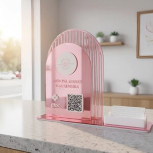 Placa Pix Premium Modelo 1 com Porta Cartões
